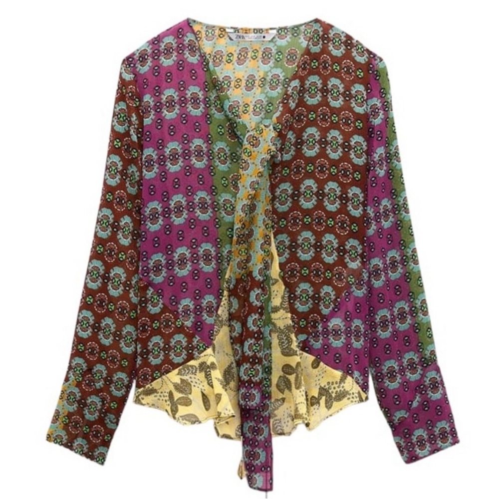 Zara | Multicolor Patterned Blouse - Picture 4 of 11